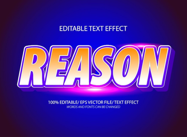 Reason 3d editable text effect template