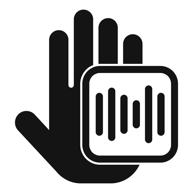 rec palm scanning icon simple vector smart automatic