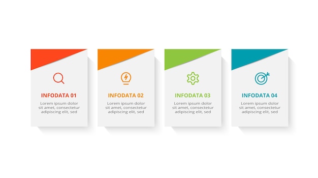 rectangle concept for infographic with 4 steps options parts or processes business data visualization