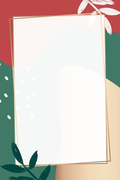 rectangle golden frame on a colorful memphis pattern background vector