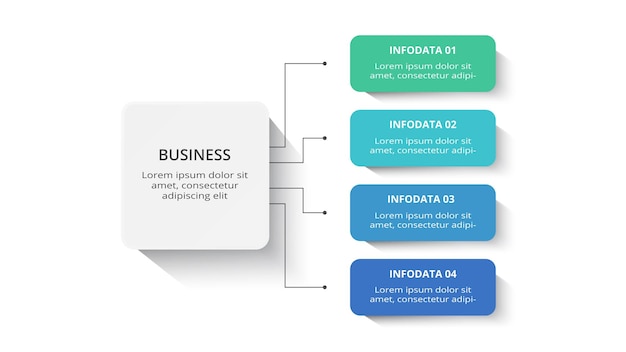rectangles infographic with 4 steps options parts or processes business data visualization