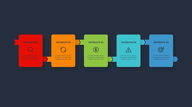 Rectangles infographic with 6 steps options parts or processes Business data visualization