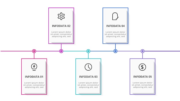 rectangles infographic with processes business data visualization