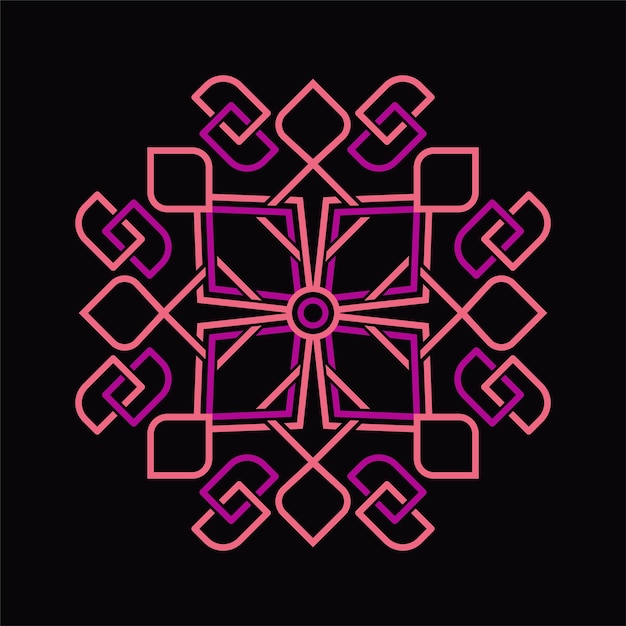 rectangular shape mandala for coloring book cover