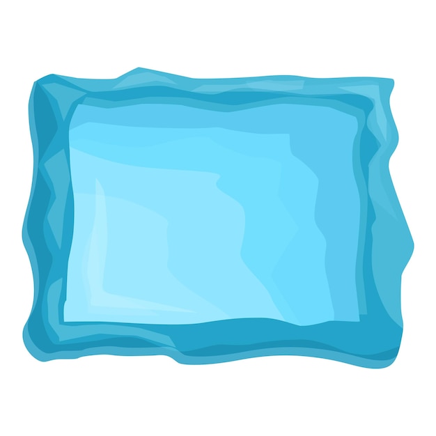Rectangular surface covered with ice or frozen water creating blank frame