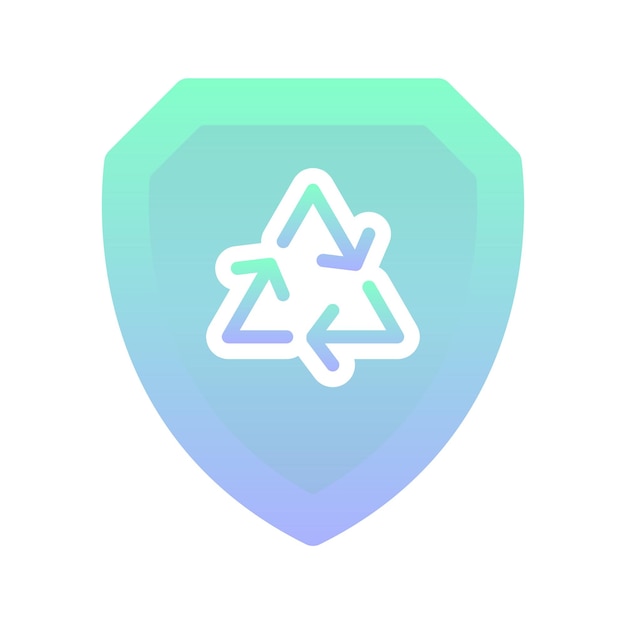 recycle shield logo gradient design template icon element