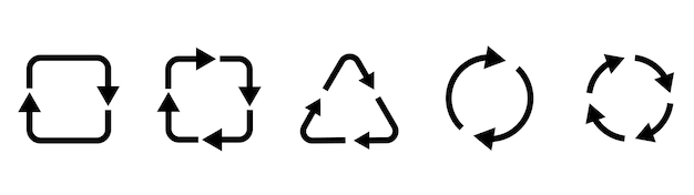 Recycle symbol collection Set of recycle vector icons Vector illustration