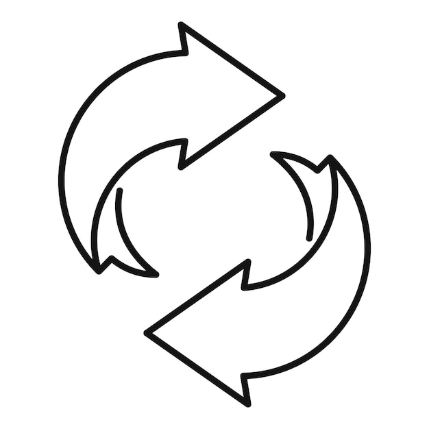 Recycling icon Outline recycling vector icon for web design isolated on white background
