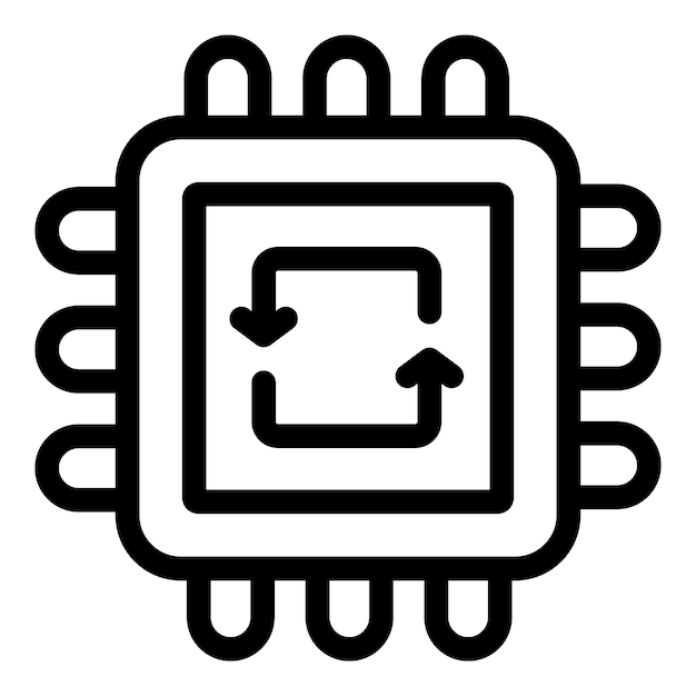 recycling processor icon outline vector chemical factory garbage program