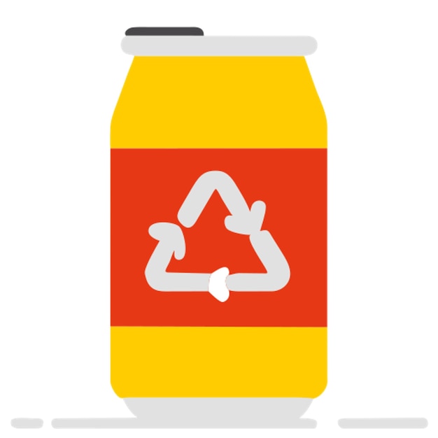recycling soda can icon colored shapes
