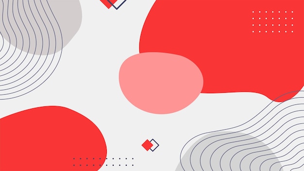 Red abstract background in memphis style