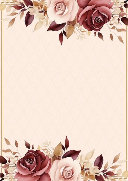 red and beige modern trendy vector design frame background fall boho template