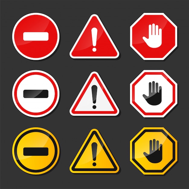 Red and black danger warning sign vector With the exclamation mark in the middle. isolate on background.