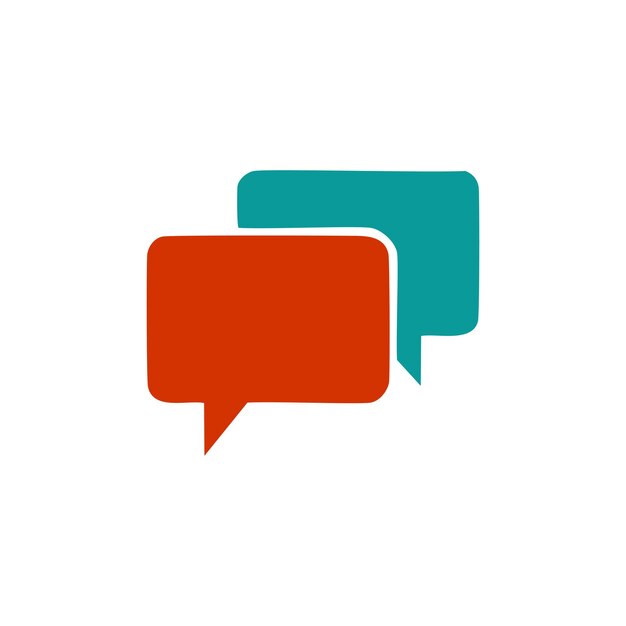 red and blue chat icons speech bubble vector illustration