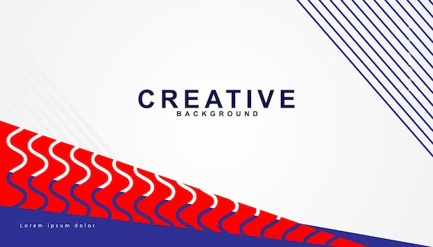 red and blue curve on a white background vector with space for text