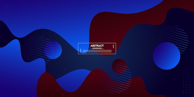 Red and blue geometric business banner design Creative banner design with wave and circle shape