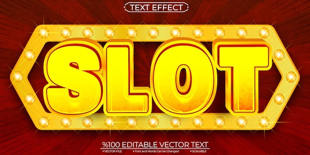 red and gold chrome shiny slot editable and scalable vector text effect