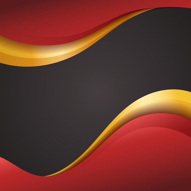 Red and gold luxury 3d background curved lines abstract