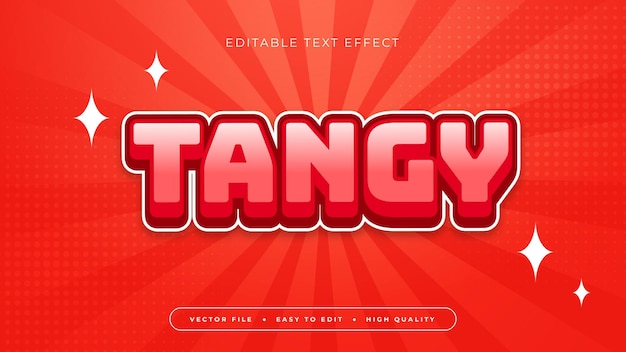Red and white tangy 3d editable text effect font style