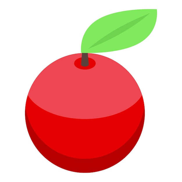 red apple icon isometric of red apple vector icon for web design isolated on white background