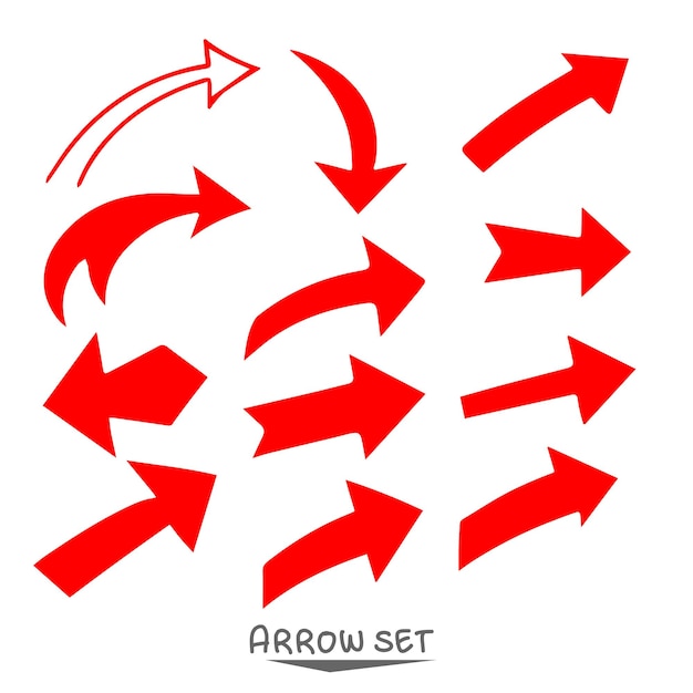 Red arrow set illustration