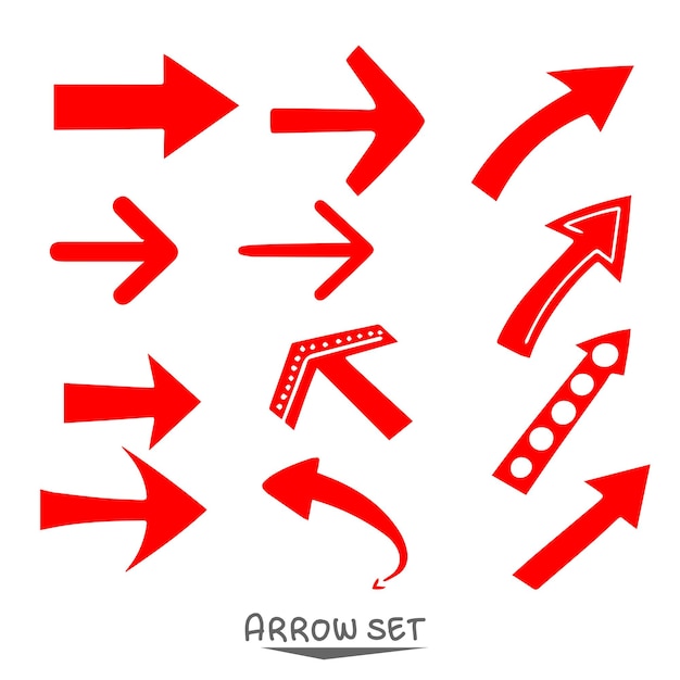 Red Arrow Set - Vector Design Illustration