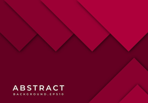 Red Background Geometric Overlap Layer Paper Cut on Dark with Space Design