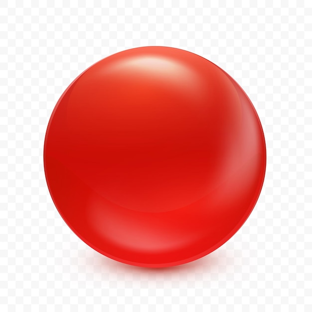 Red ball Realistic 3d red sphere Glass glossy orb with shadow Abstract magic crystal