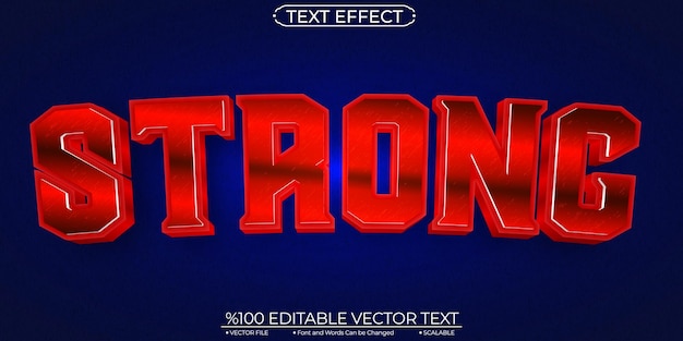 Red Bold Strong Editable and Scalable Vector Text Effect