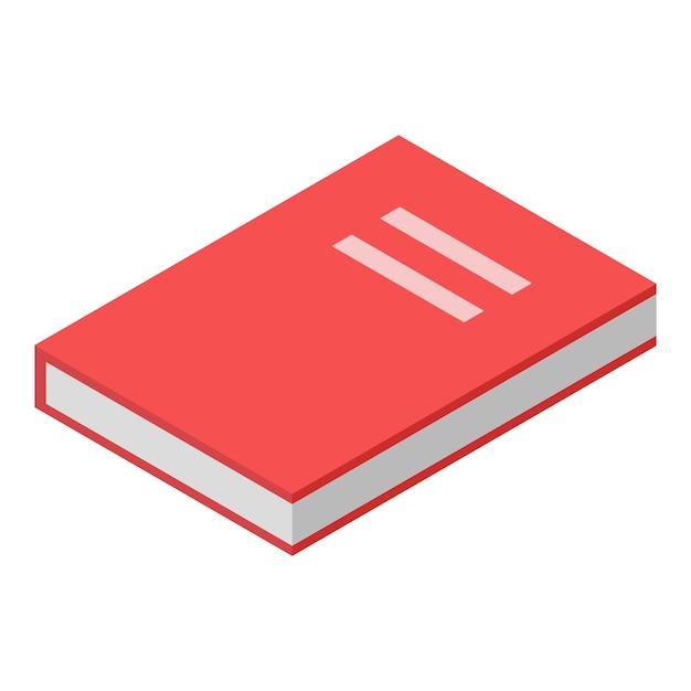red book icon isometric of red book vector icon for web design isolated on white background