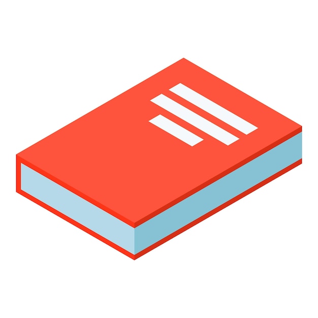 red book icon isometric of red book vector icon for web design isolated on white background