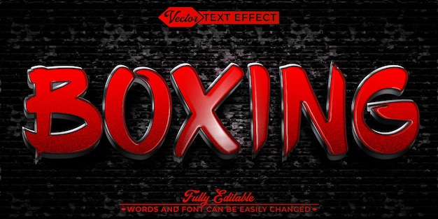 Red Boxing Fight Vector Editable Text Effect Template