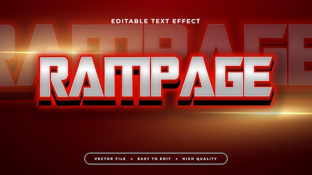 Red brown and gray grey rampage 3d editable text effect font style