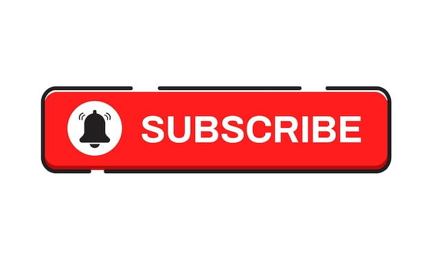 Red button subscribe subscribe of channel social media Vector illustration