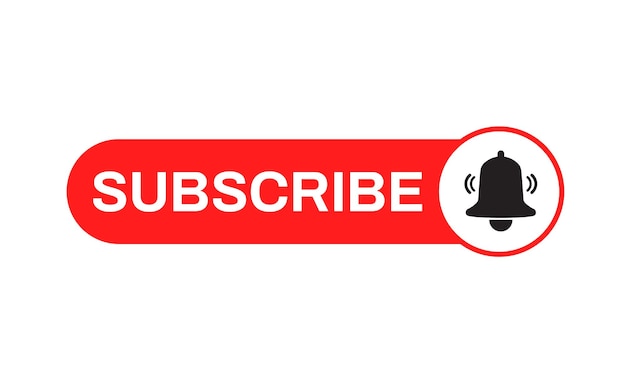 Red button subscribe subscribe of channel social media Vector illustration