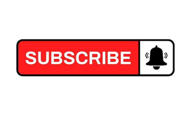 Red button subscribe subscribe of channel social media Vector illustration