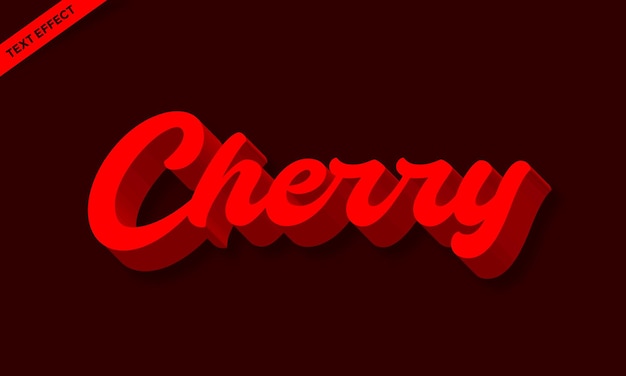 Red cherry fruit text effect design