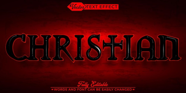 red christian vector editable text effect template