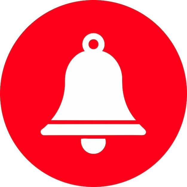 Red Circle with White Bell Icon Notification Symbol