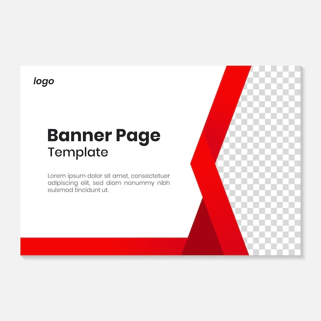 Red color banner page background in modern style