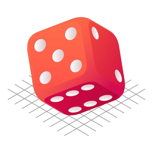red dice icon isometric of red dice vector icon for web design isolated on white background