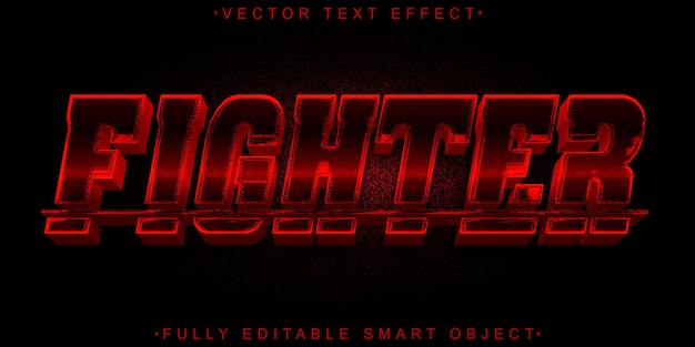Red Fighter Vector Fully Editable Smart Object Text Effect