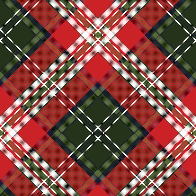 Red green plaid seamless fabric texture