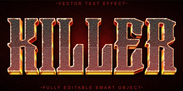 red horror killer vector fully editable smart object text effect