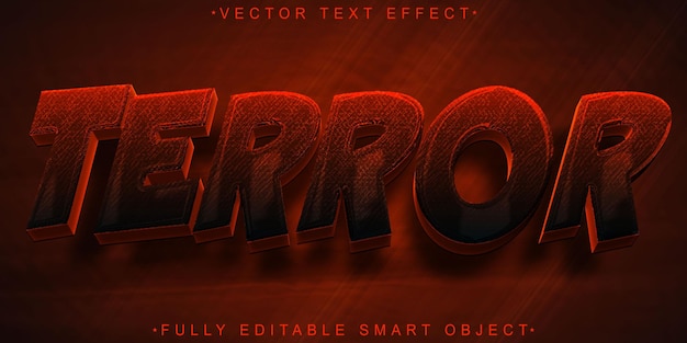 red horror terror vector fully editable smart object text effect