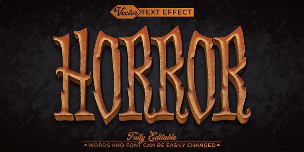 red horror vector editable text effect template