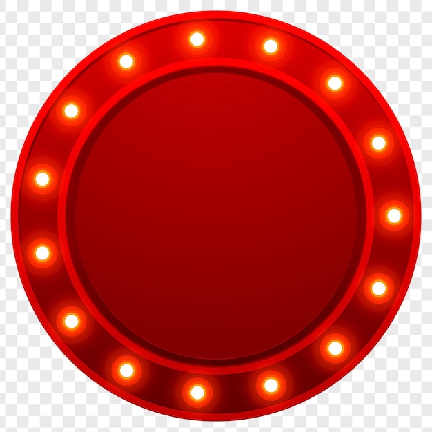 Red Illuminated Circle Frame