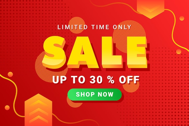 Red Limited Time Only sale banner template premium Vector