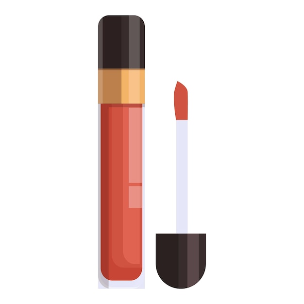 Red lip gloss standing with applicator out