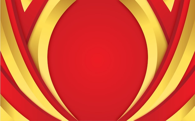 Red luxury background with curved gold lines curved red lines stripes Elegant style design